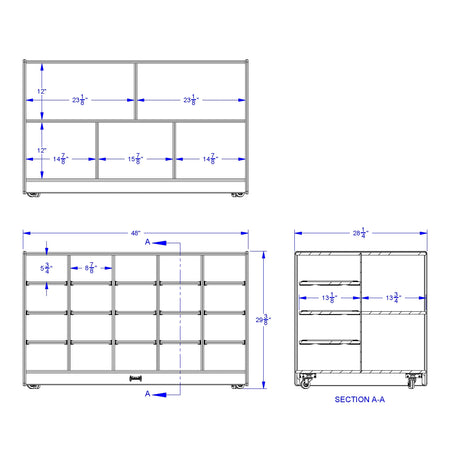 Jonti-Craft® Double-Sided Island – Single + 20 Cubbie-Tray - without Trays