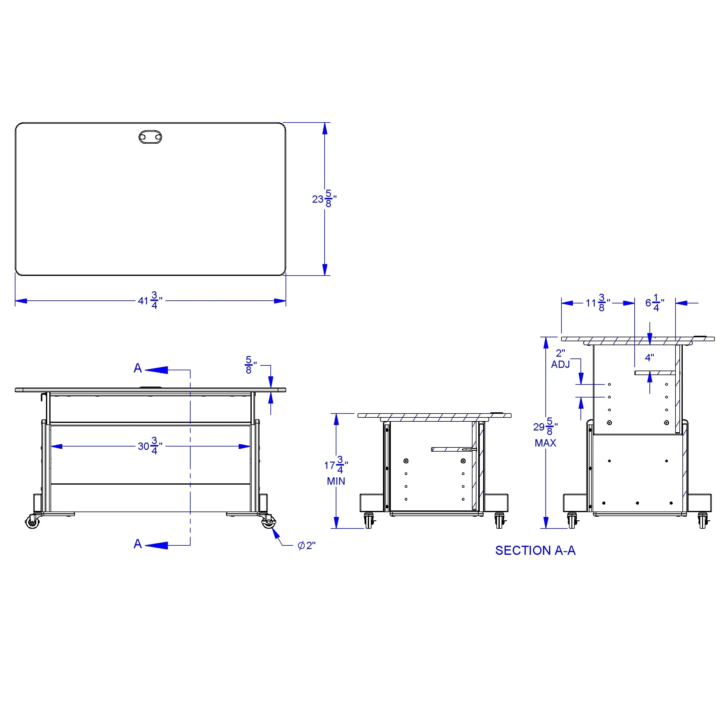 Rainbow Accents® Apollo Single Computer Desk - Gray