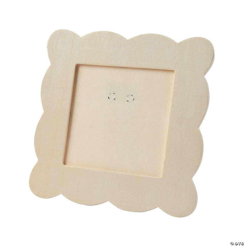 Unfinished Wood Scallop Square Frames, 5-7/8" x 5-7/8" - 12/Pkg. (13643)