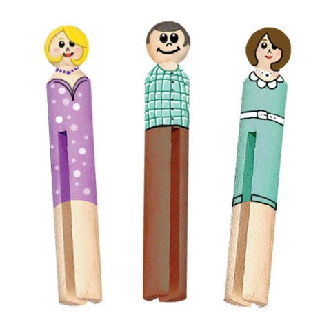 Doll Pins - Wood - Natural - 3-3/4 Inches - 25 Pieces (91591)
