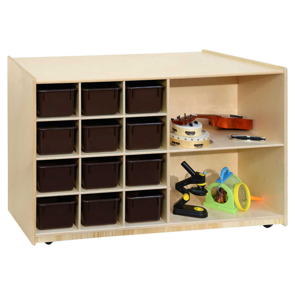 Double Mobile Storage with (12) Brown Trays