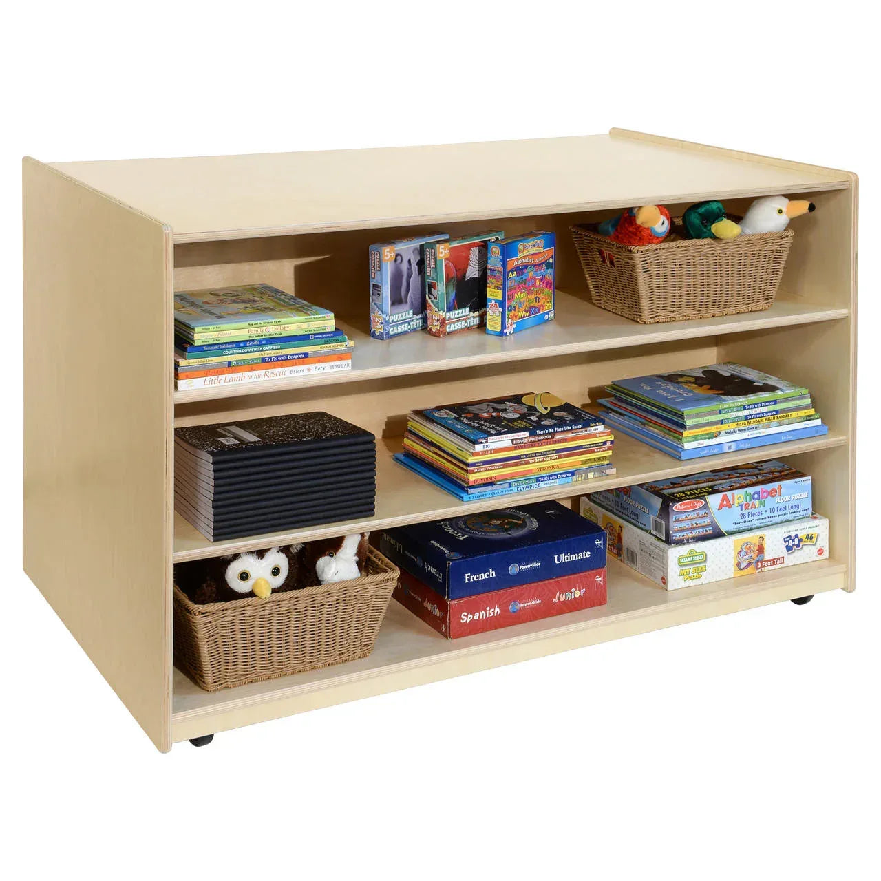 Double Mobile Storage with (12) Brown Trays