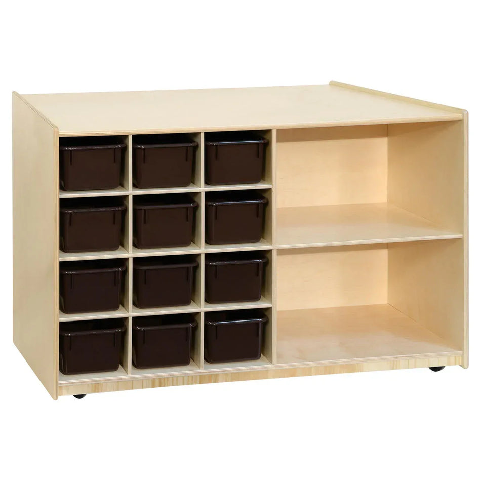 Double Mobile Storage with (12) Brown Trays