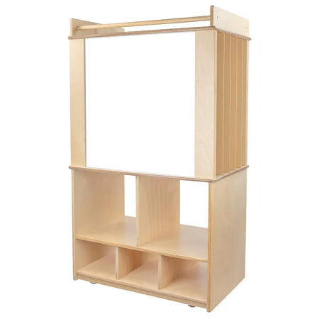 Dual Markerboard Store-It-All Teaching Center with 3 Translucent Trays