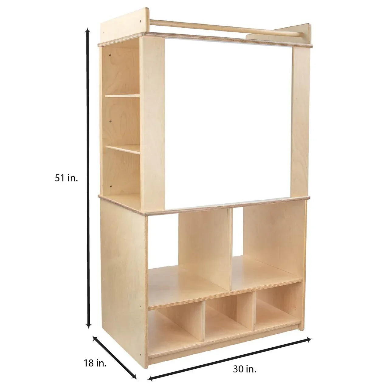 Dual Markerboard Store-It-All Teaching Center with 3 Translucent Trays
