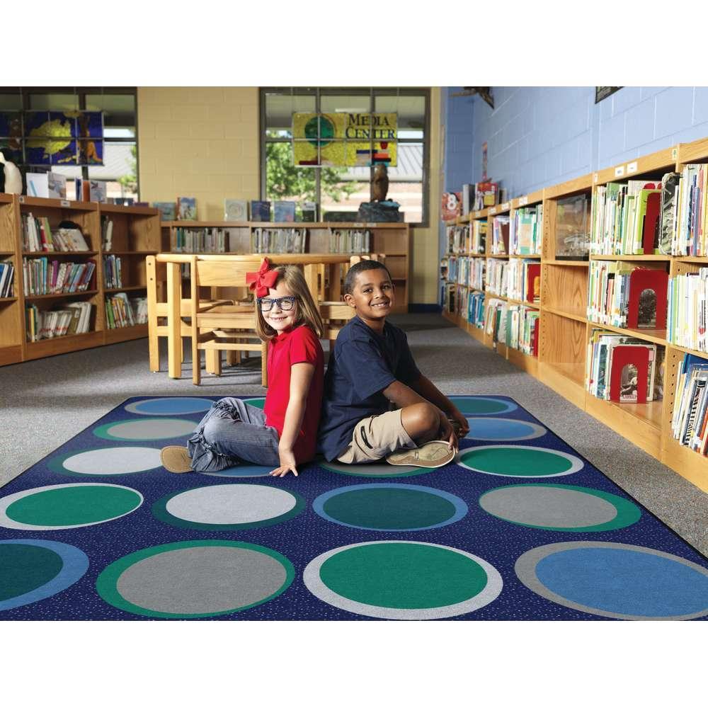 Sitting Spots™ Rug, 6' x 8'4" Rectangle, Cool Colors