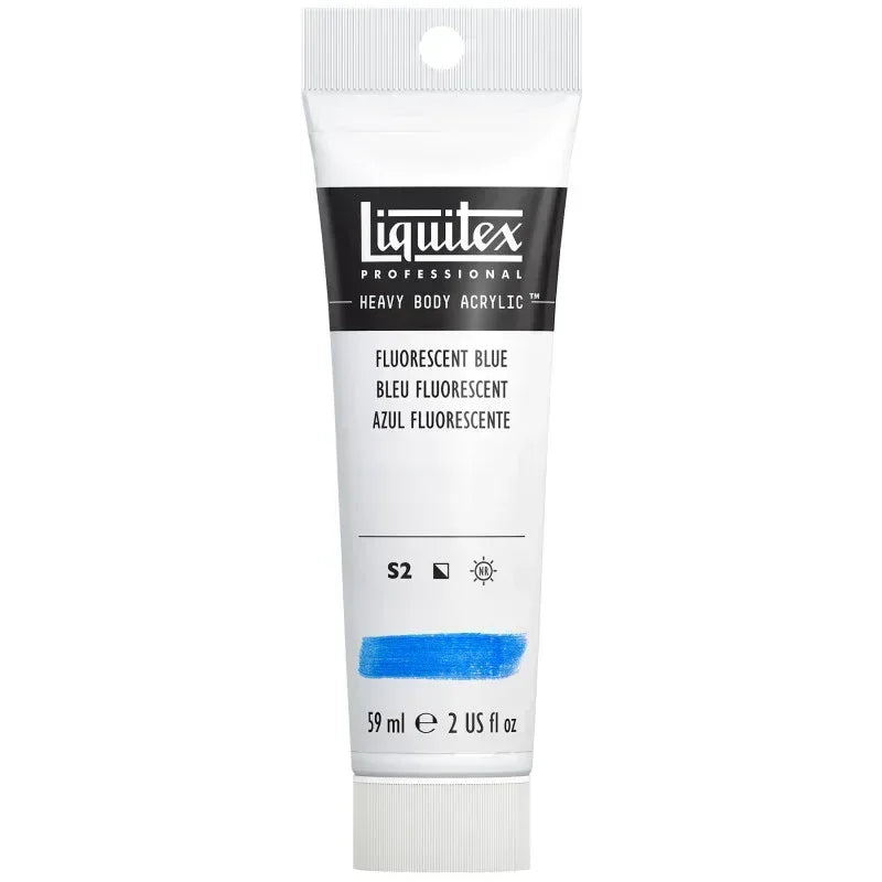 Professional Heavy Body Acrylic Paint, 59 mL Tube, Fluorescent Blue