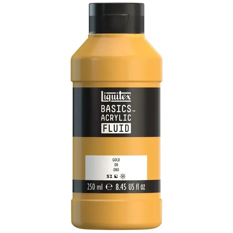 BASICS Acrylic Fluid, 250 mL, Bottle, Gold