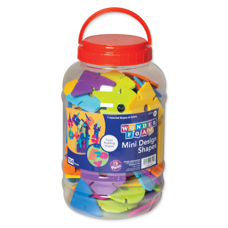 Mini Design Shapes, Assorted Colors & Sizes, 104 Pieces