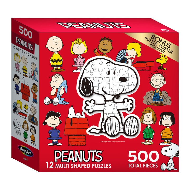 Licensed Peanuts Mini Shaped Puzzle Set, 12 Puzzles