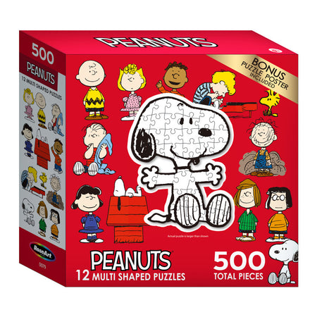 Licensed Peanuts Mini Shaped Puzzle Set, 12 Puzzles