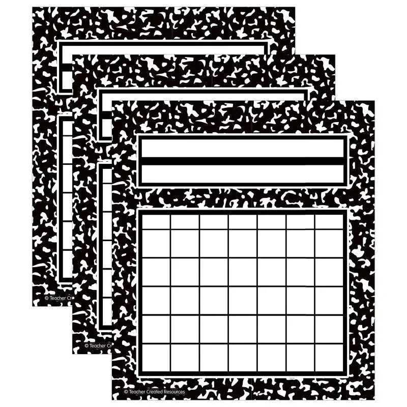 Cool for School Composition Incentive Charts, 36 Per Pack, 3 Packs