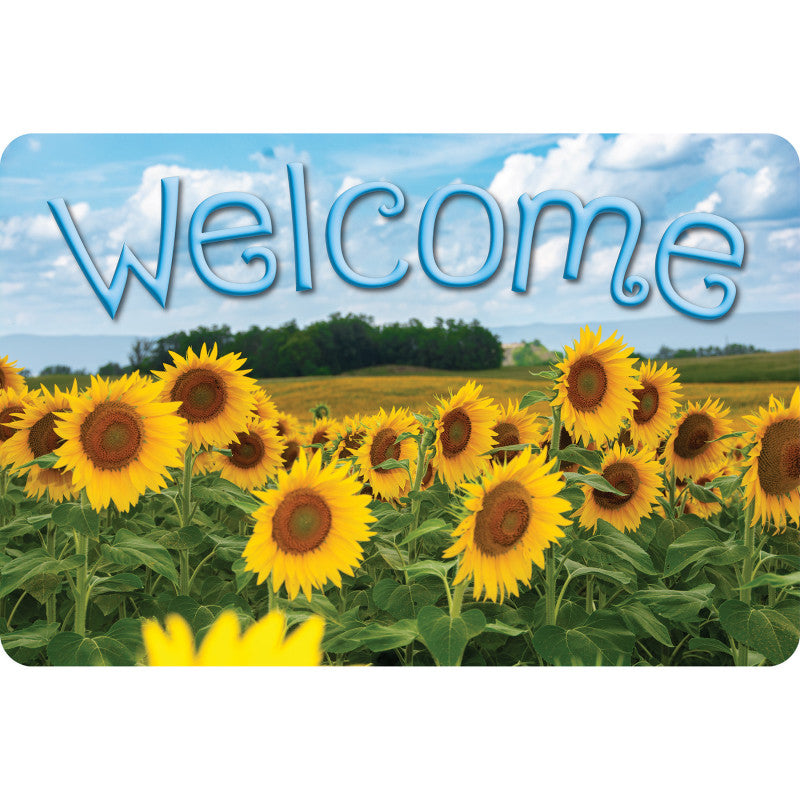 The Original Fun Mat&trade;, Welcome Mat, 15.5" x 23.5", Sunflowers Welcome