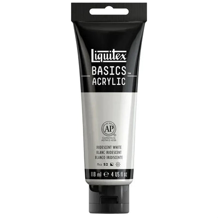 BASICS Acrylic Paint, 118 mL Tube, Iridescent White