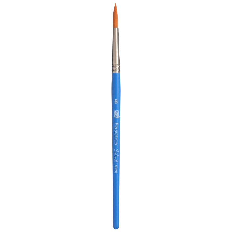 Select Artiste Round Brush, Synthetic Bristles, Short Handle Mixed Media Paintbrush, Jewel Blue, Size 8, 1 Count