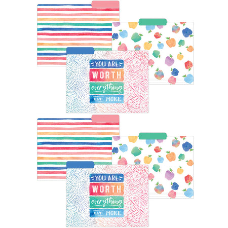 Watercolor File Folders, 12 Per Pack, 2 Packs
