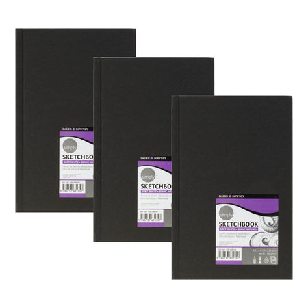 Simply... Sketchbook, Soft White, 80 Sheet, 5.5x8.5 inch, Pack of 3