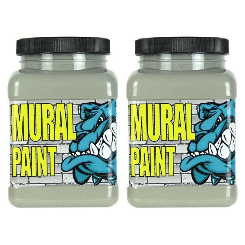 Mural Paint, Pint, Fog (Gray), Pack of 2