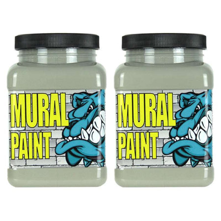 Mural Paint, Pint, Fog (Gray), Pack of 2