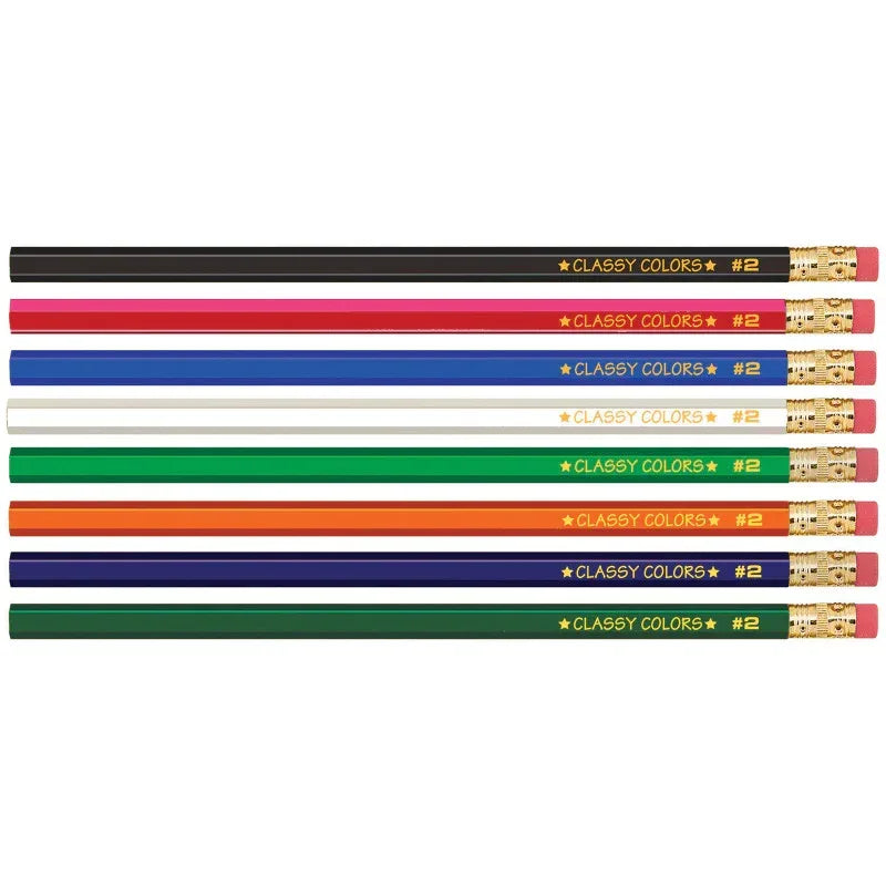 No. 2 Wood Case Hex Pencil, Assorted Colors, Pack of 144