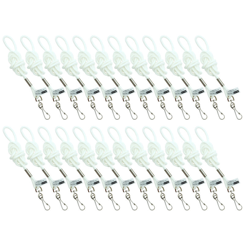 Standard Lanyard Hook Rope Style, White, Pack of 24
