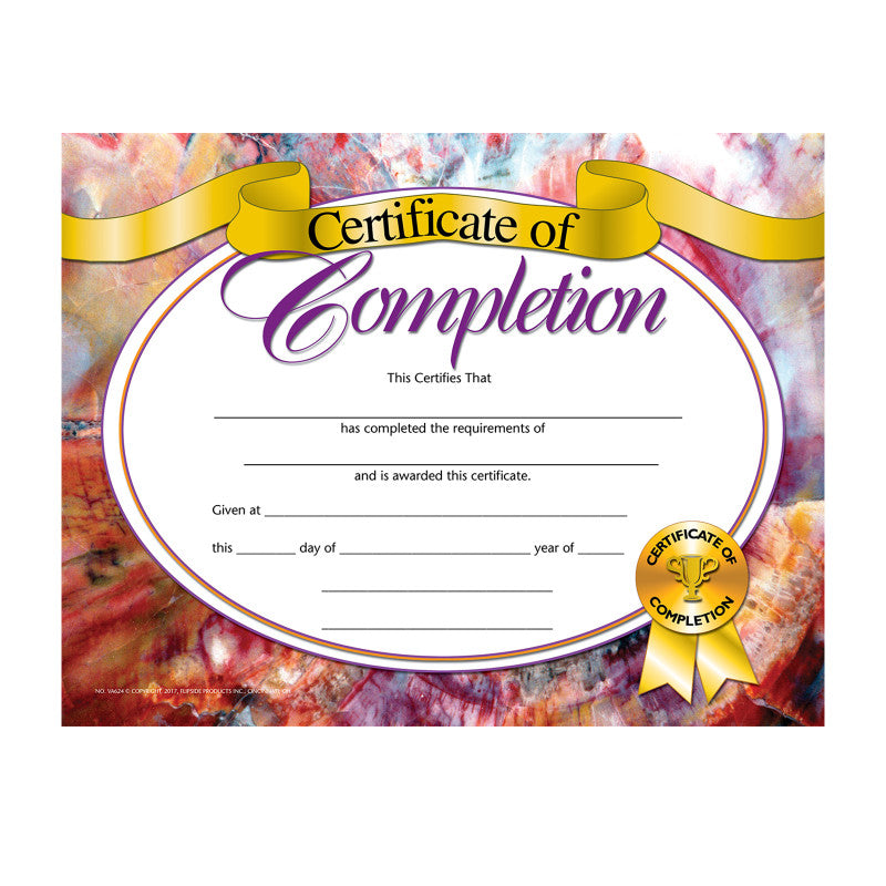 Certificate of Completion, 8.5" x 11", Pack of 30