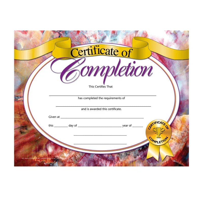 Certificate of Completion, 8.5" x 11", Pack of 30
