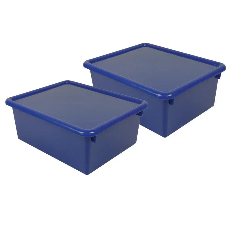 Stowaway&reg; 5" Letter Box with Lid, Blue, Pack of 2