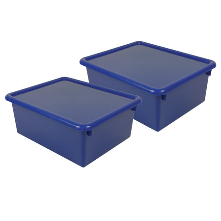 Stowaway&reg; 5" Letter Box with Lid, Blue, Pack of 2