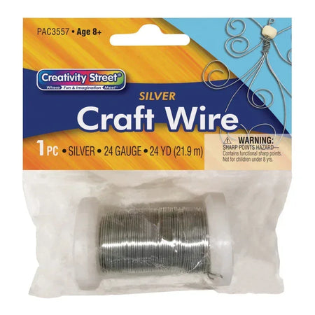 Craft Wire, Silver, 24 Gauge, 24 Yards, 1 Count