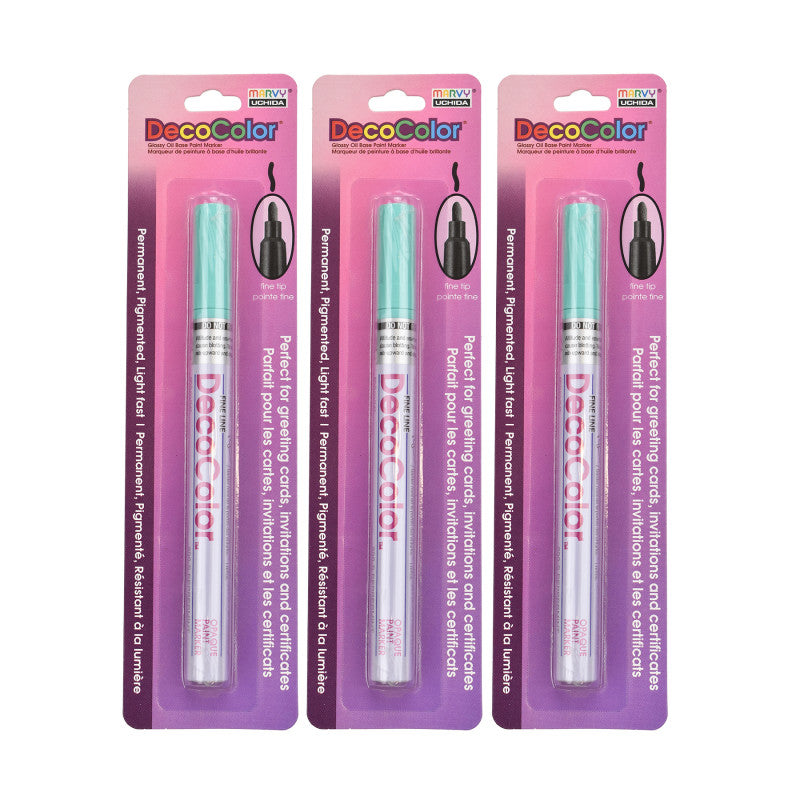 DecoColorÂ® Paint Marker, Fine Tip, 200-S, Peppermint #70, Set of 3