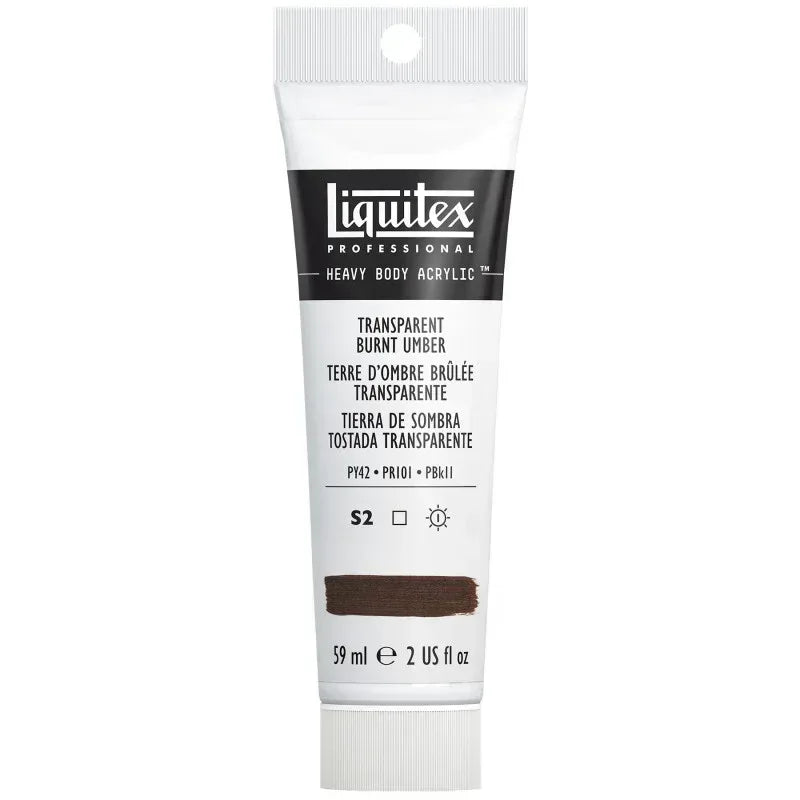 Professional Heavy Body Acrylic Paint, 59 mL Tube, Transparent Burnt Umber