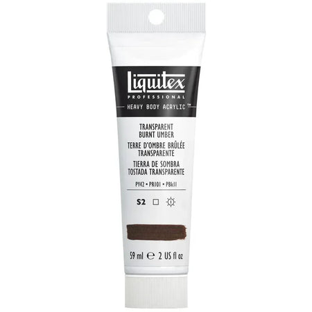 Professional Heavy Body Acrylic Paint, 59 mL Tube, Transparent Burnt Umber