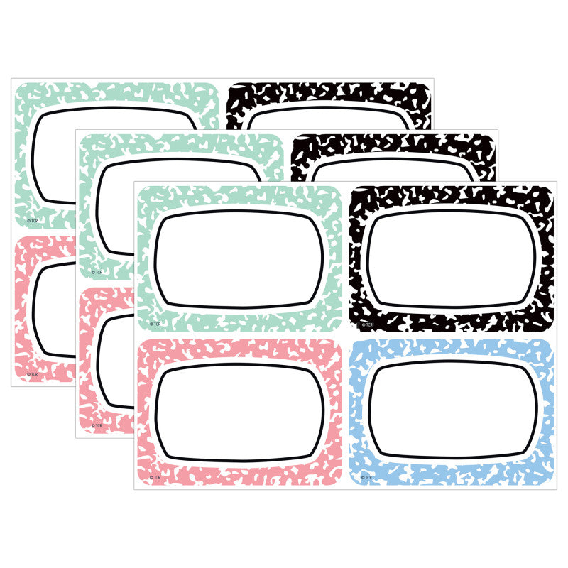 Cool for School Name Tags/Labels, Multi-Pack, 3-1/2" x 2-1/2", 36 Per Pack, 3 Packs