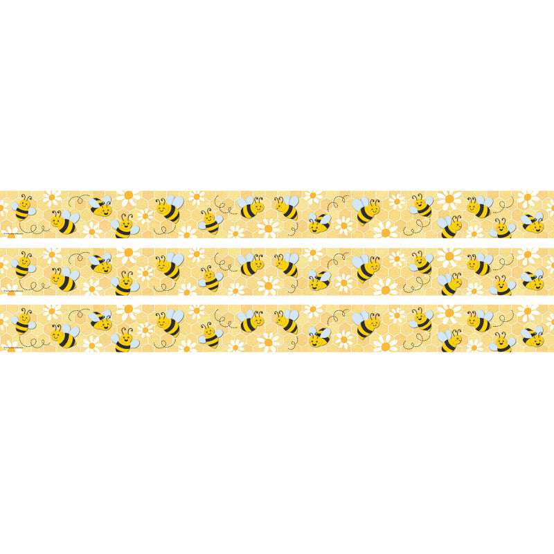 Buzzing Bees Straight Border Trim, 35 Feet Per Pack, 3 Packs