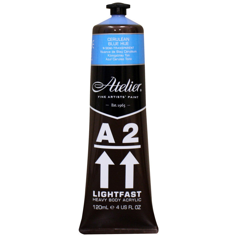A2 Heavy Body Lightfast Artist Acrylic, 4 oz., Cerulean Blue Hue