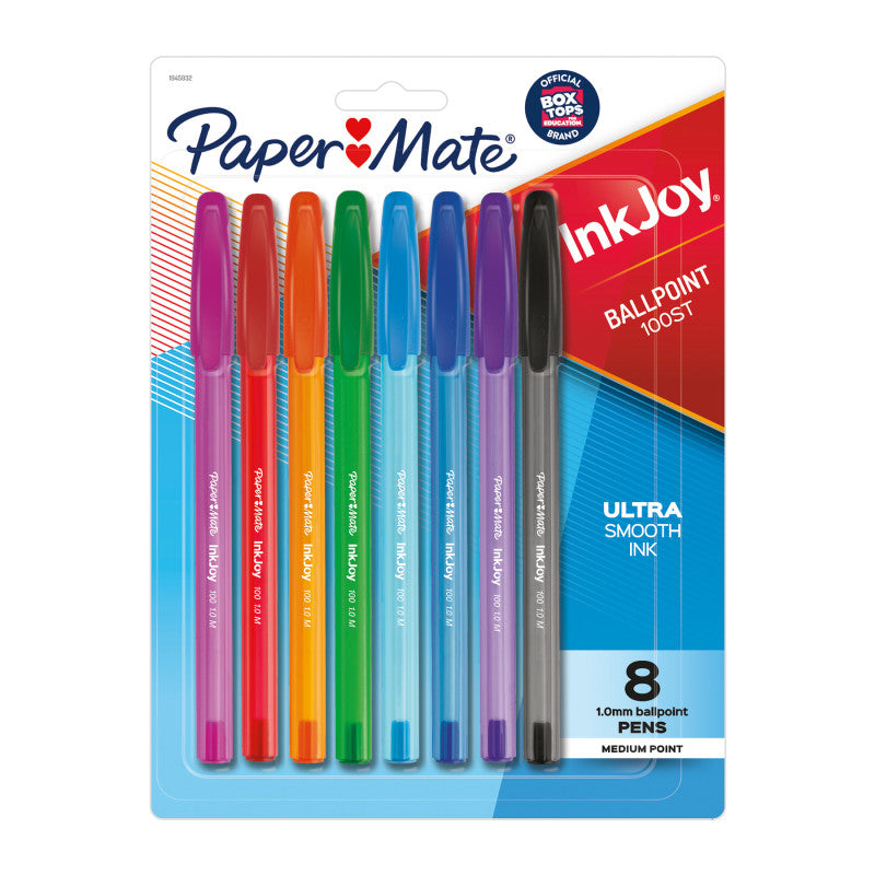 InkJoy 100ST Ballpoint Pens, Medium Point, Assorted Ink, 8 Count