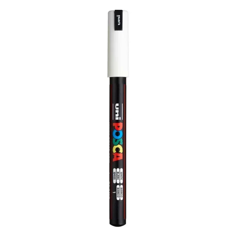 uni® POSCA PC-1MR Water-Based Paint Markers, Extra Fine Tip (0.7mm), White