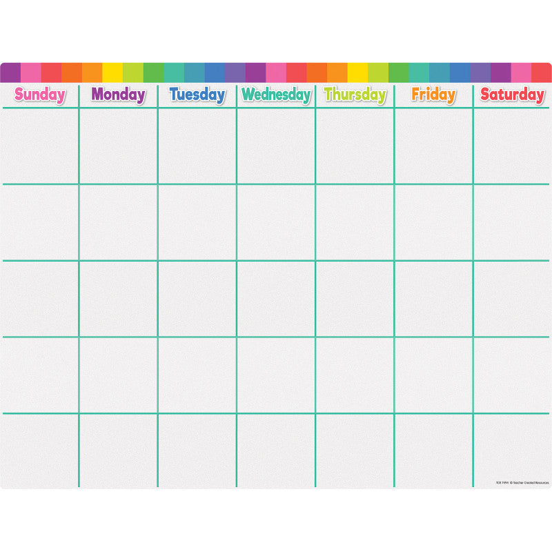 Colorful Calendar Write-On/Wipe-Off Chart