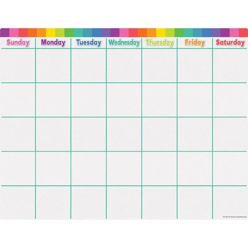 Colorful Calendar Write-On/Wipe-Off Chart