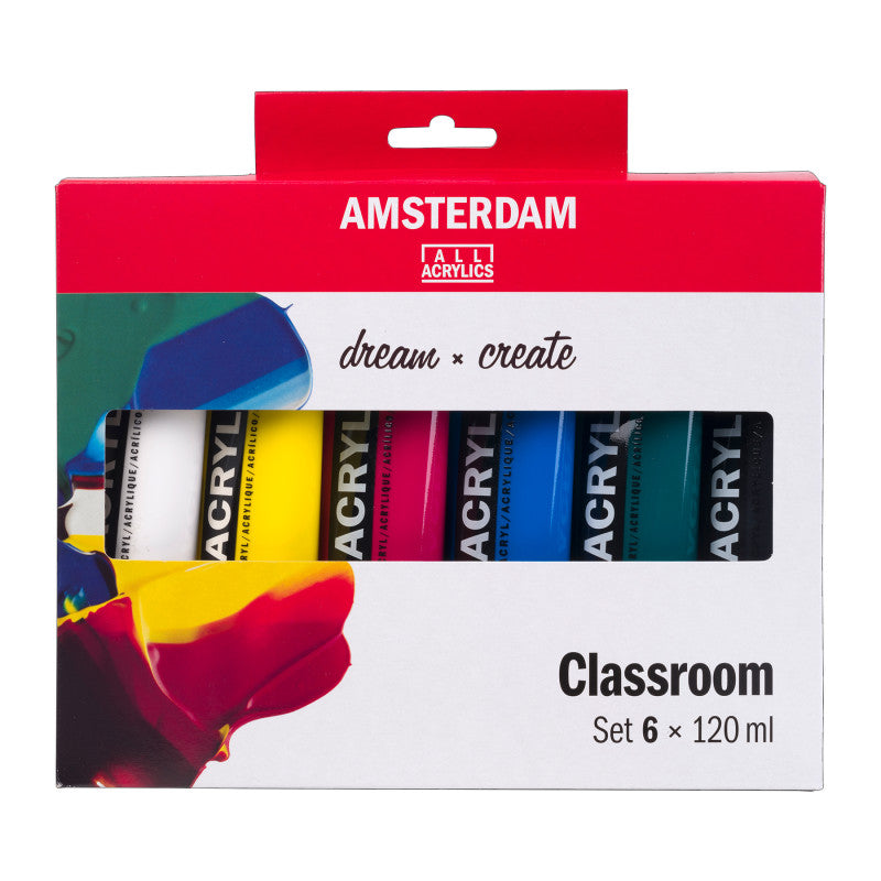 Standard Acrylic Classroom Set, 6 x 120 mL