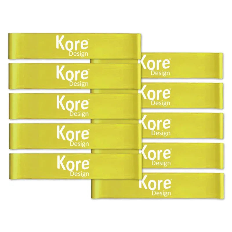 Fidget Kick Bands, Silicone, 12" to 24", Yellow, Pack of 10