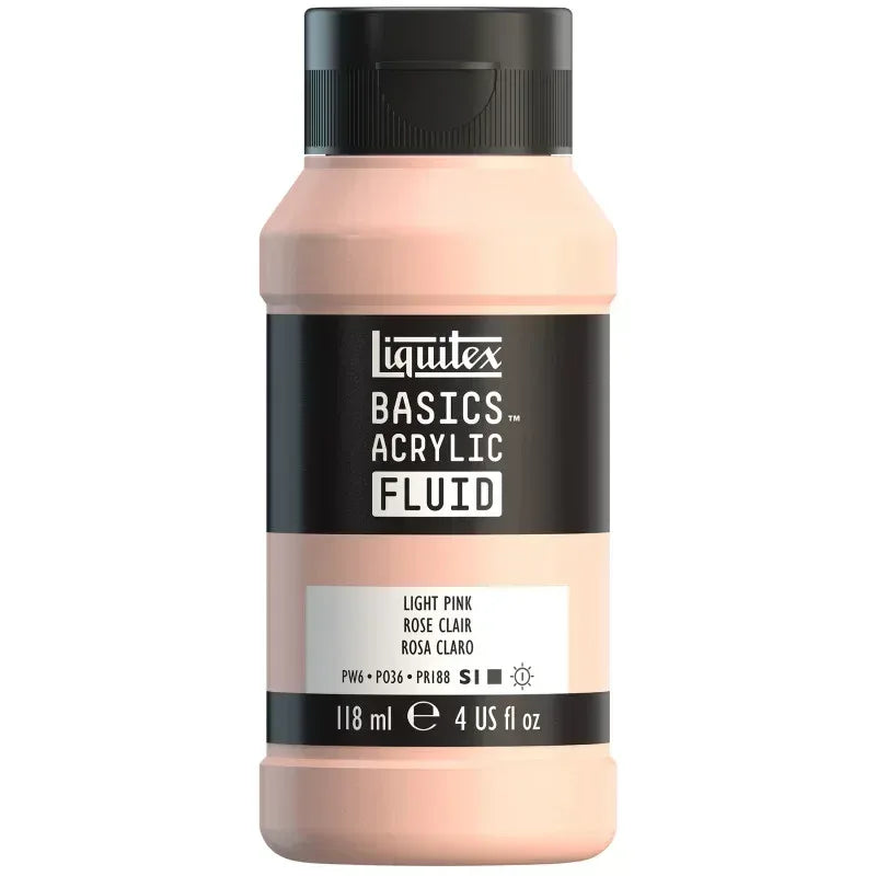 BASICS Acrylic Fluid, 118 mL Bottle, Light Pink