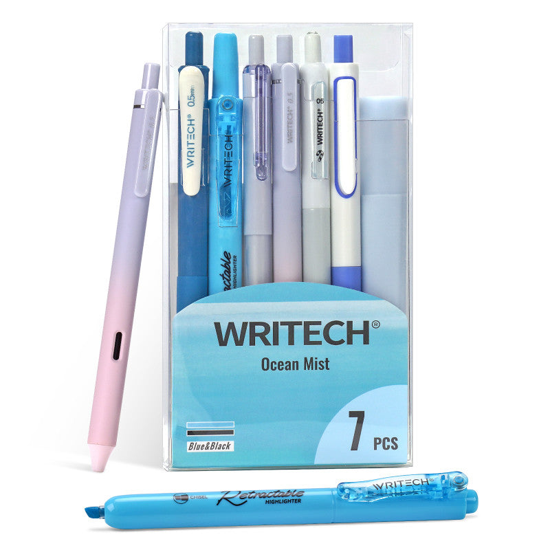 Color Coded Journaling Kit, Ocean Mist Blue Palette, 7 Pieces