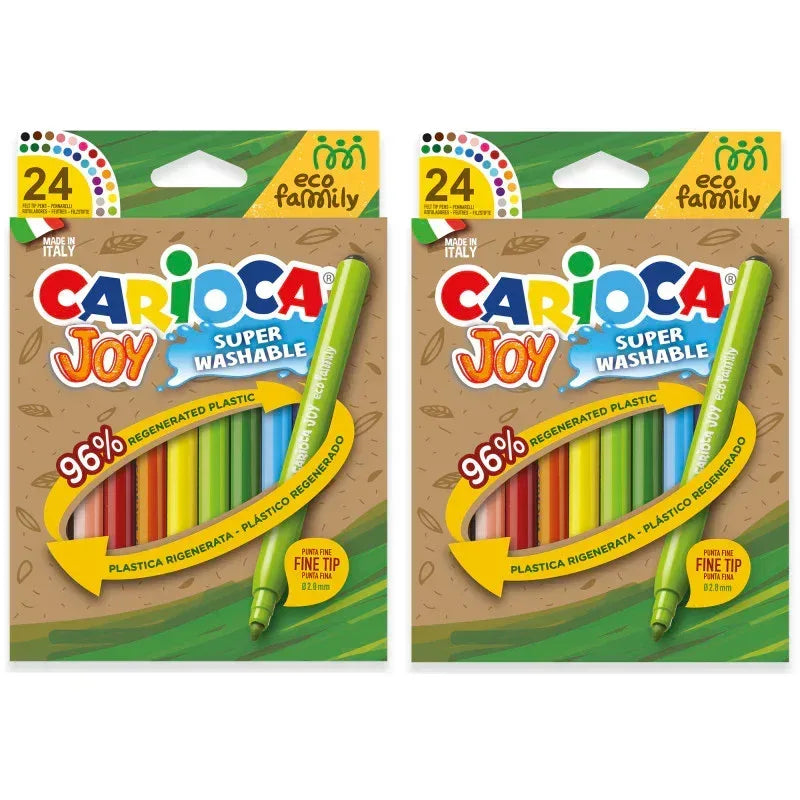 Eco Family Joy Fine Tip Washable Felt Tip Pens, 24 Per Pack, 2 Packs