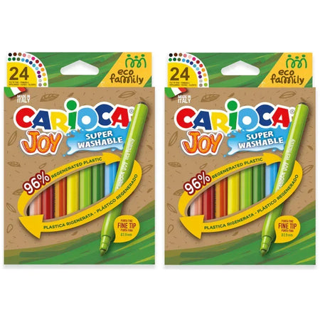 Eco Family Joy Fine Tip Washable Felt Tip Pens, 24 Per Pack, 2 Packs