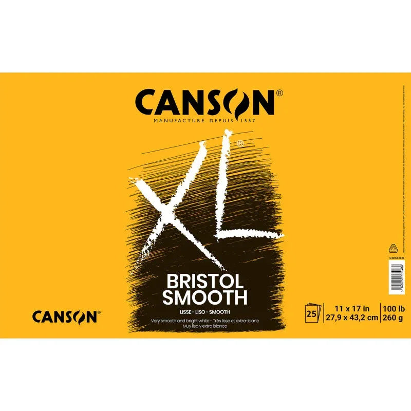 XL Series Bristol Pad, Smooth Finish, Foldover Binding, 25 Sheet, 11x17 inch, 1 Count