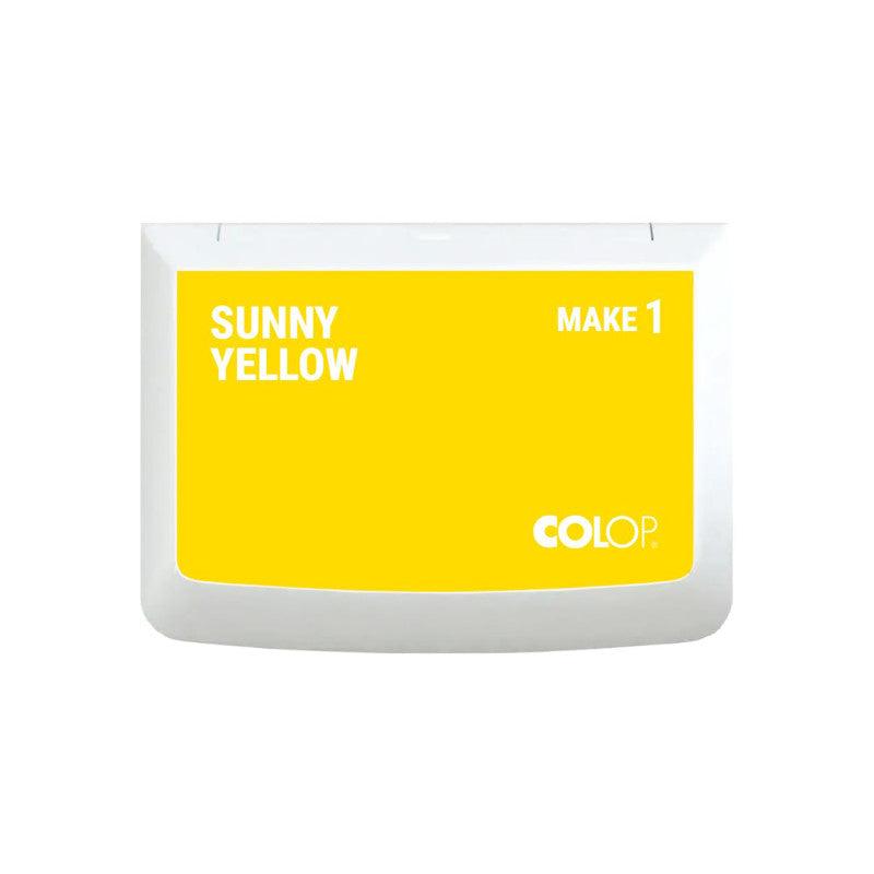 Make 1 Water-Based Acid-Free Craft Ink Stamp Pad, 3.5 x 2 Inches, Sunny Yellow