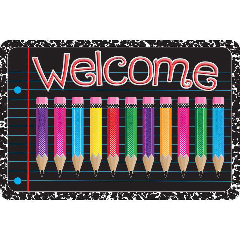 The Original Fun Mat&trade;, Welcome Mat, 15.5" x 23.5", Colored Pencils Welcome