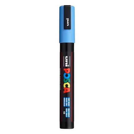 uni® POSCA PC-5M Water-Based Paint Markers, Reversible Medium Tip (1.8-2.5mm), Sky Blue